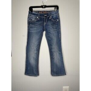 Rock Revival Jeans Womens 26 Blue Blake Boot Bootcut Mid Rise Contrast Stitch